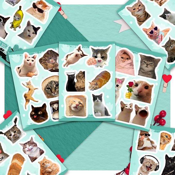 100Pcs Cat Meme Stickers, Funny Cat Sickers - Image 5