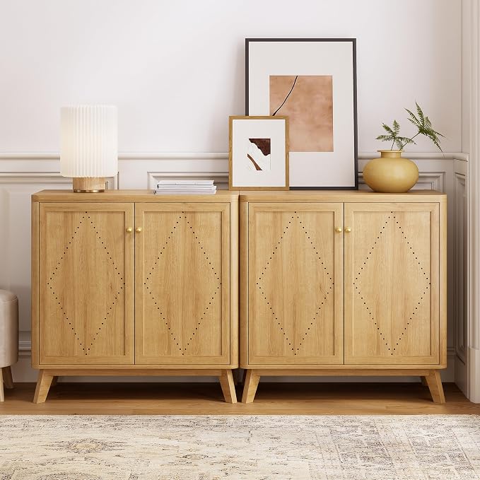 EYYTHUNG Curved Buffet Cabinet Set of 2 by EYYTHUNG