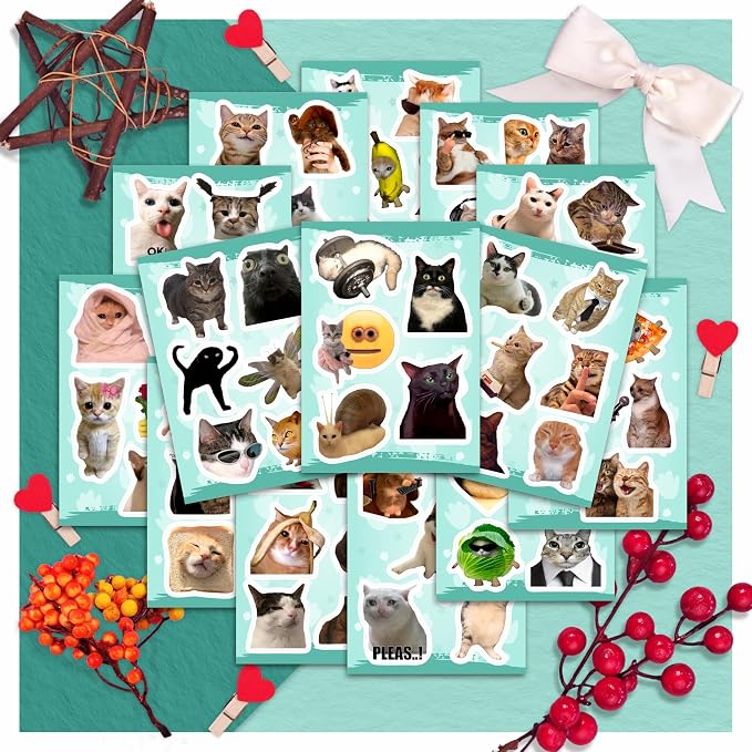 100Pcs Cat Meme Stickers, Funny Cat Sickers - Image 7