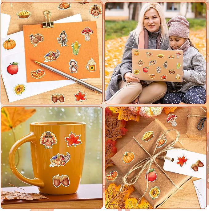 Haooryx Thanksgiving Watercolor Sticker Roll - Image 7