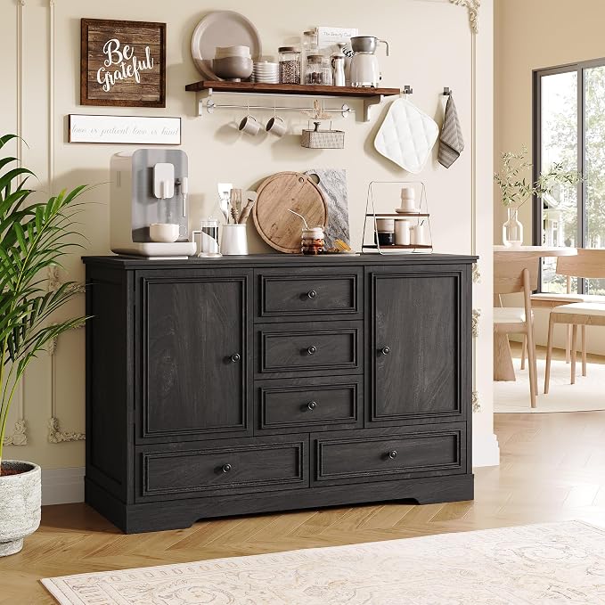 GarveeHome 47" Farmhouse Sideboard Buffet Cabinet, Sideboard Storage credenza by GarveeHome