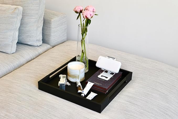 Sagala Extra Large 20" Square Shagreen Leather Ottoman Tray - Image 2