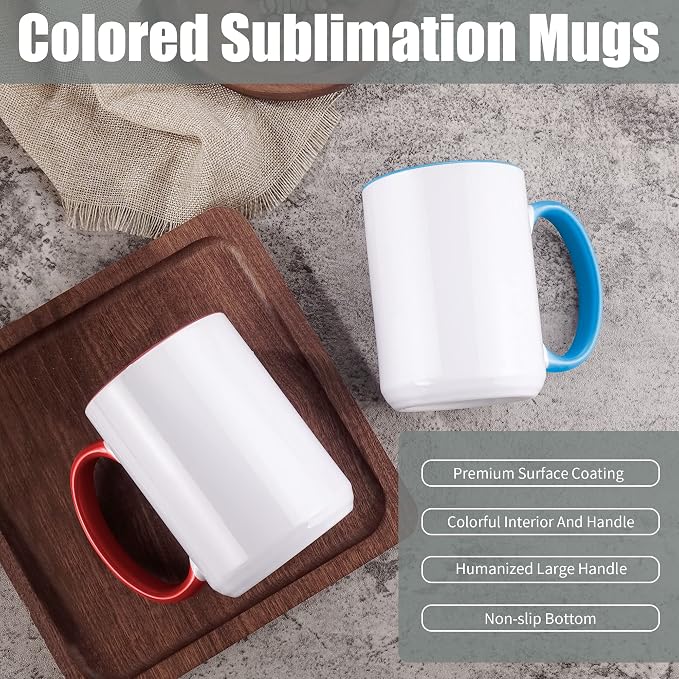 TANGLONG Sublimation Mugs 15 oz Set of 12 Sublimation Blank - Image 3