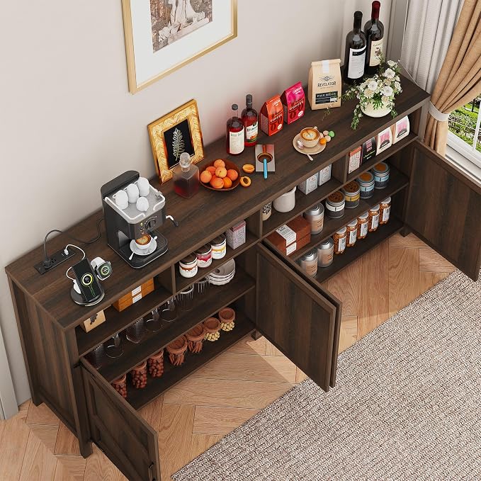 knoworld Buffet Sideboard with Storage Farmhouse with 4 Doors, Dining Room - Image 3