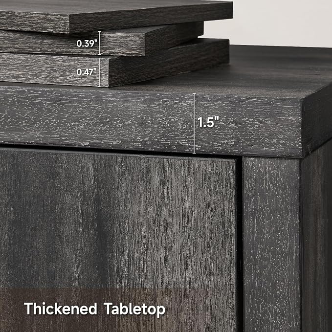 ONBRILL Buffet Cabinet with Storage, Wooden Kitchen Coffee Bar Credenza Storage - Image 4