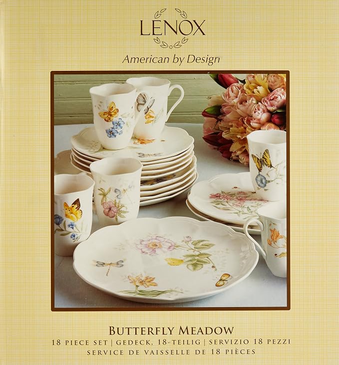 Lenox Dinnerware Set, Butterfly Meadow 18-Piece Set, Service - Image 2