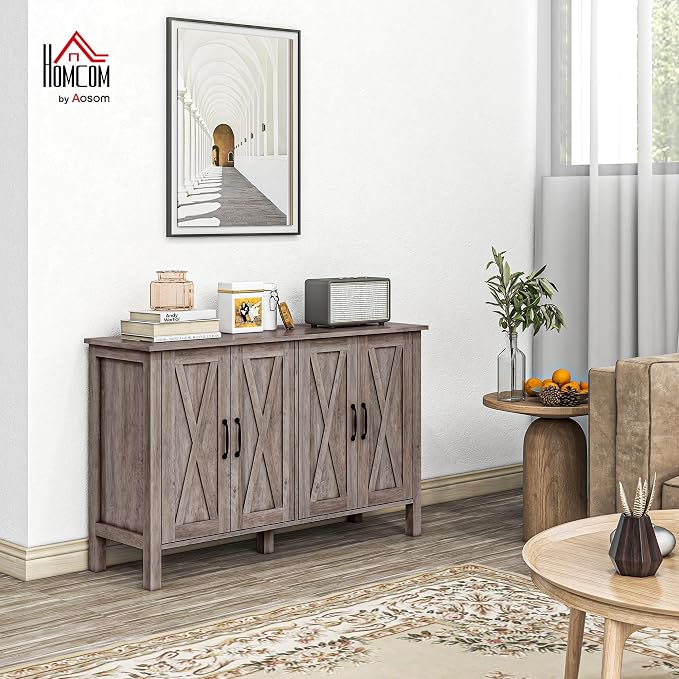 HOMCOM Buffet Cabinet, Farmhouse Coffee Bar Cabinet - Image 2