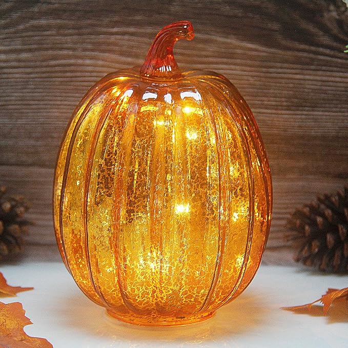 Mercury Glass Pumpkin Light - Image 8