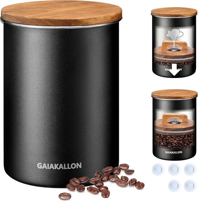 Vacuum Coffee Canister, Stainless Steel Airtight Canister by Unknown