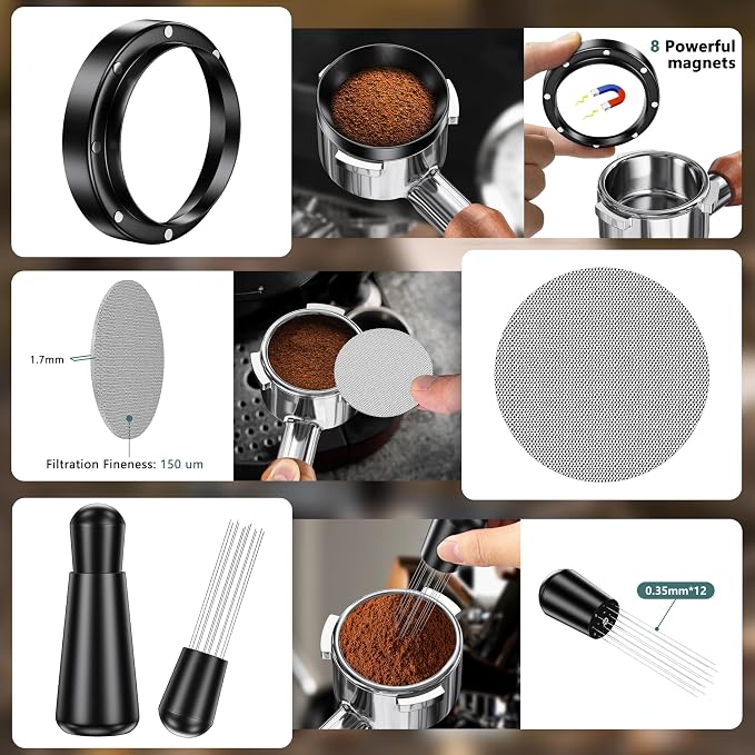 7 Pack Espresso Accessories Kit, 51mm Espresso Tool Kit | Espresso Tamping - Image 5