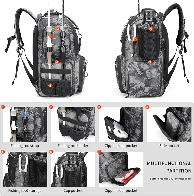 Rabjen Fishing Tackle Backpack - Image 5