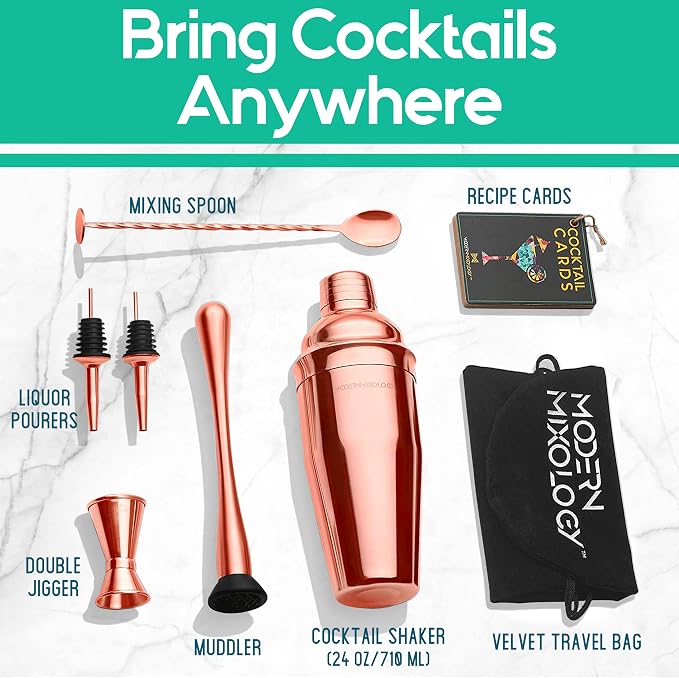 Modern Mixology 8-Piece Cocktail Shaker Set - Image 2