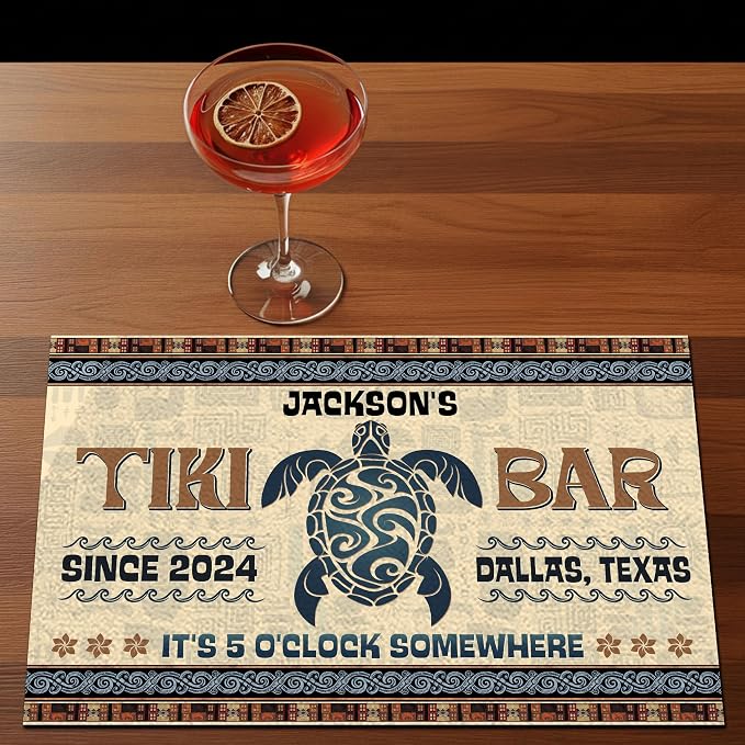 THUYPT Personalized Tiki Bar Mat, Dish Drying Mat - Image 4