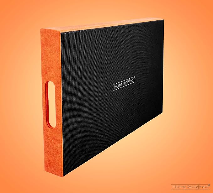 Home Redefined Beautiful Modern Elegant 17.5"x12" Rectangle Orange Faux Leather - Image 5