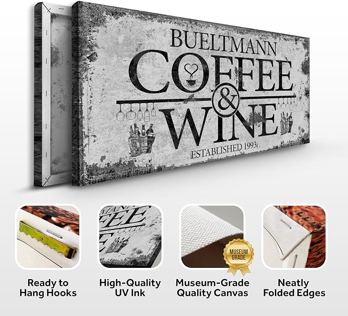 TAILORED CANVASES Custom Coffee and Wine Bar Sign - Image 2