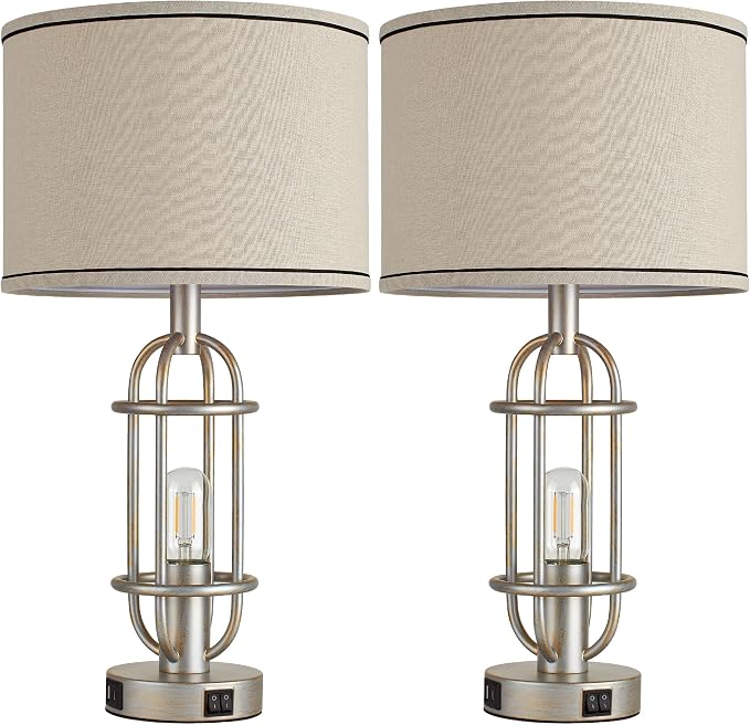 Reaketon Table Lamps for Living Room Set of 2, 22.3" Farmhouse Lamps for - Image 7