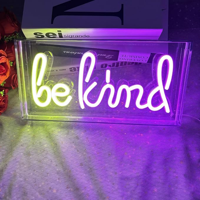 Be Kind Neon Light Sign, 3D Standable Neon Marquee Letters Sign - Image 3