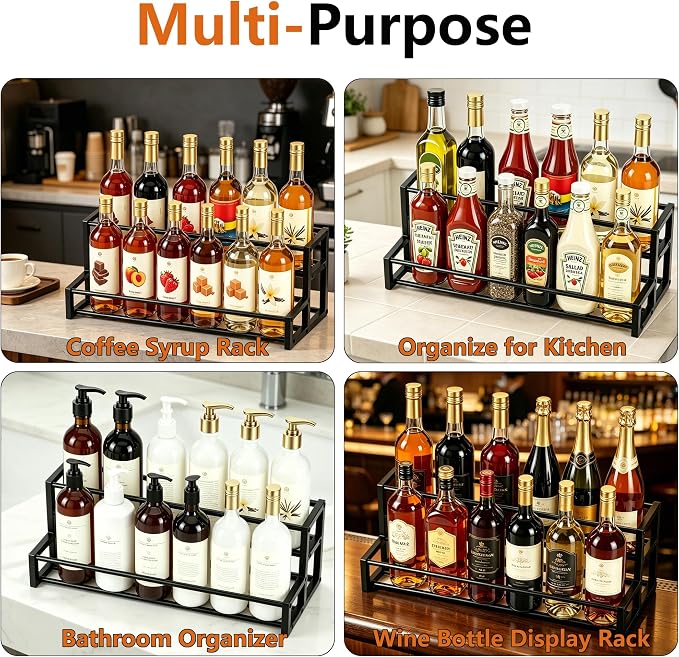 Expandable Coffee Syrup Organizer, Heavy Duty Syrup Rack Enlarged 6-12 Bottles - Image 5