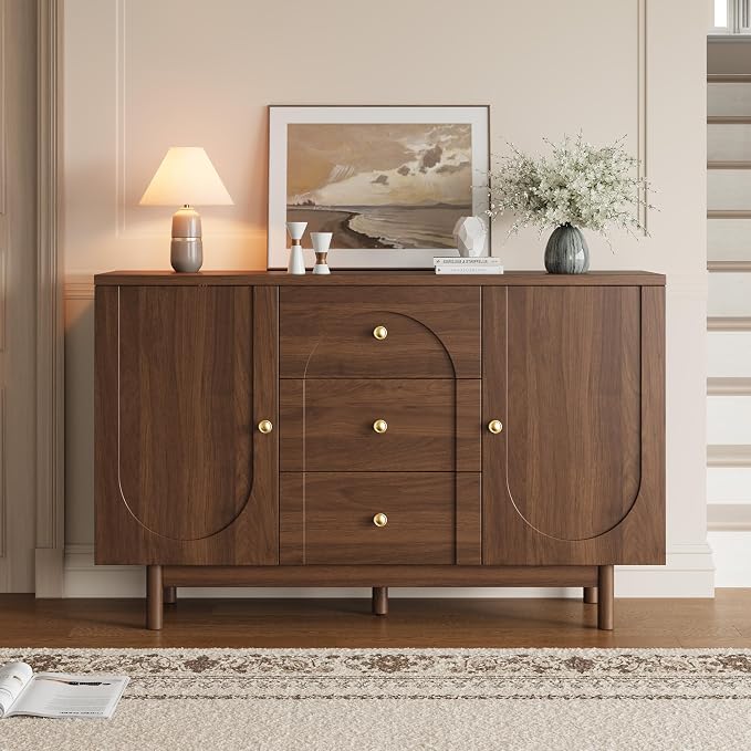 Buffet Cabinet with Drawers, Modern Coffee Bar Station Kitchen Table - Image 8