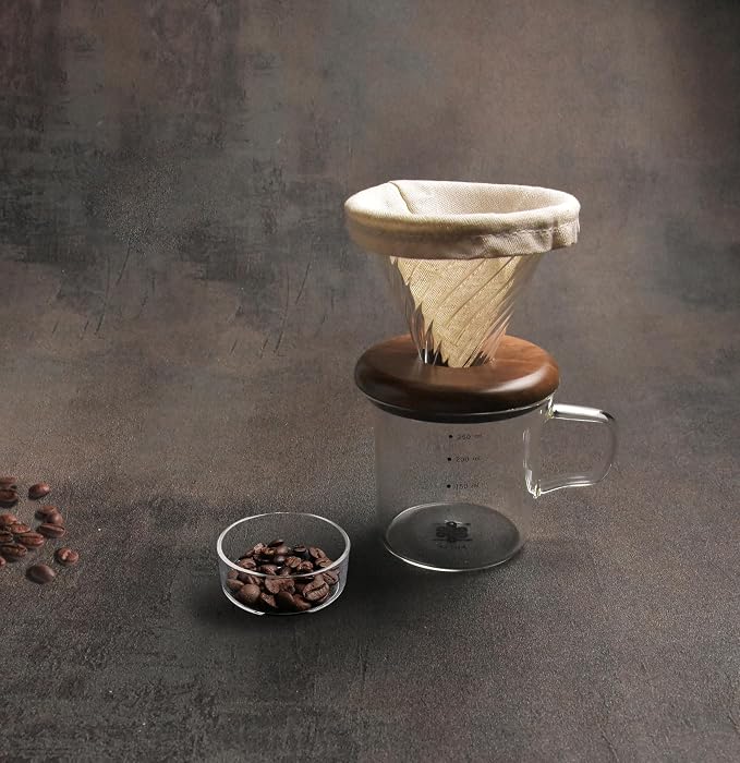 ATHIA Glass Pour Over Coffee Dripper Set, Glass Cone Dripper, Reusable Cloth - Image 5
