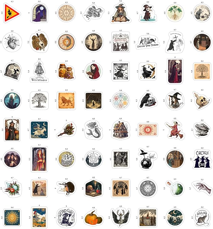 100Pcs Medieval Witch Stickers, Witchy Decals - Image 4