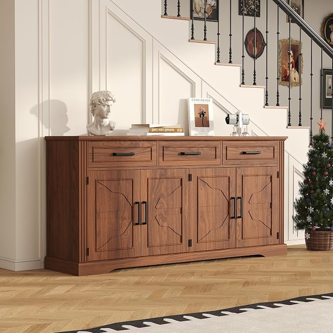 Garvee 66" Modern Farmhouse Sideboard Buffet Cabinet - Image 7