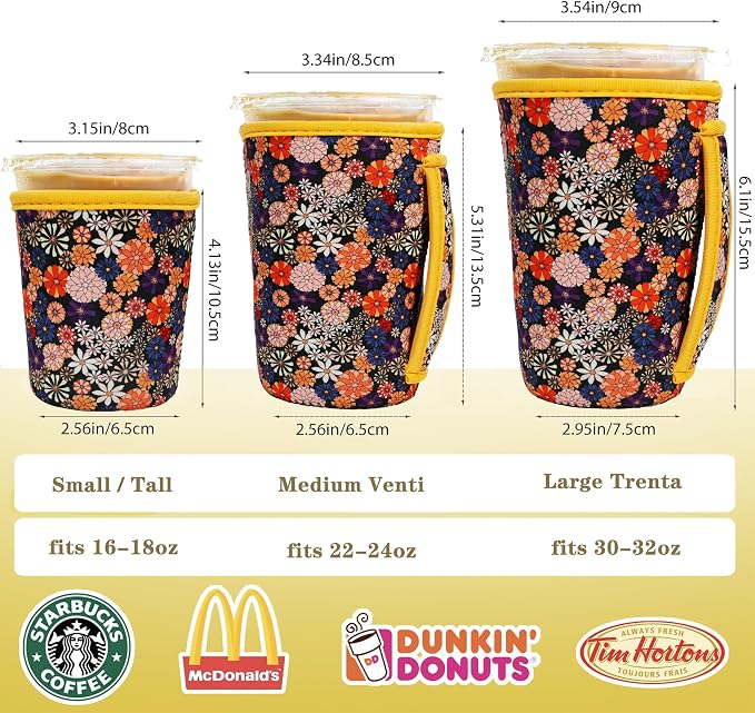 3 Pack Iced Coffee Sleeve Insulator Sleeves - Image 2