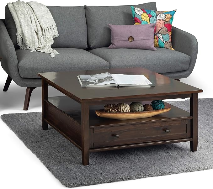 SIMPLIHOME Warm Shaker Square Coffee Table - Image 10