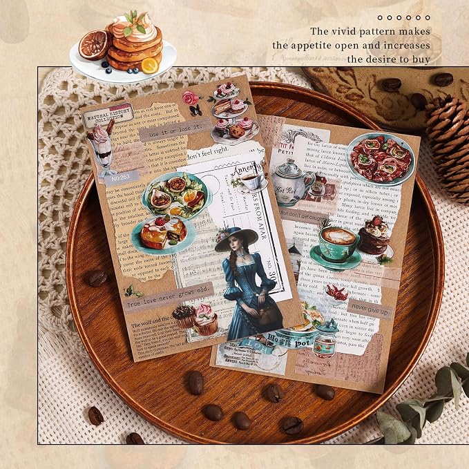 400PCS Food Stickers for Journaling & Scrapbooking – Coffee, Ice Cream & Hotpot - Image 4