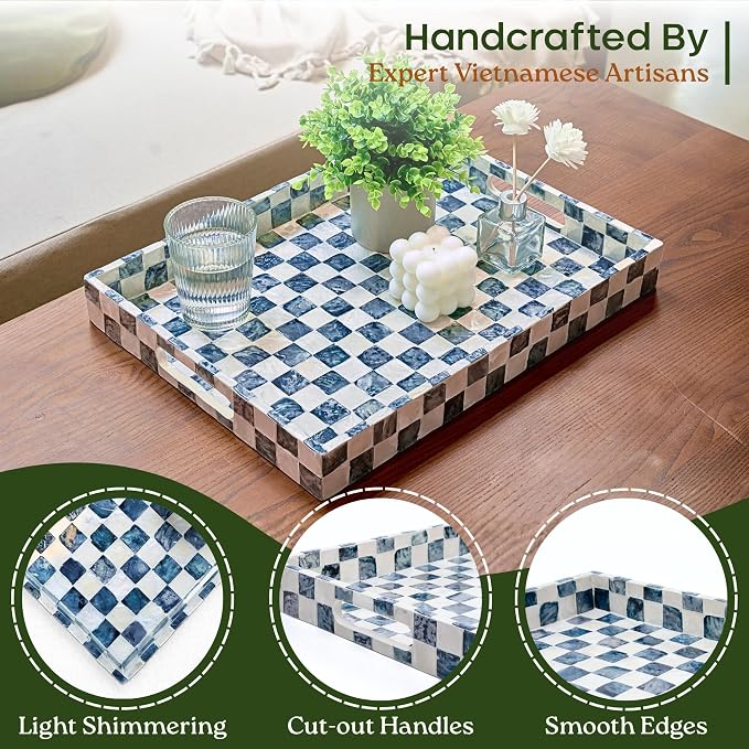 CHI AN HOME 15.8" x 11.8" Decorative Rectangular Tray - Image 4