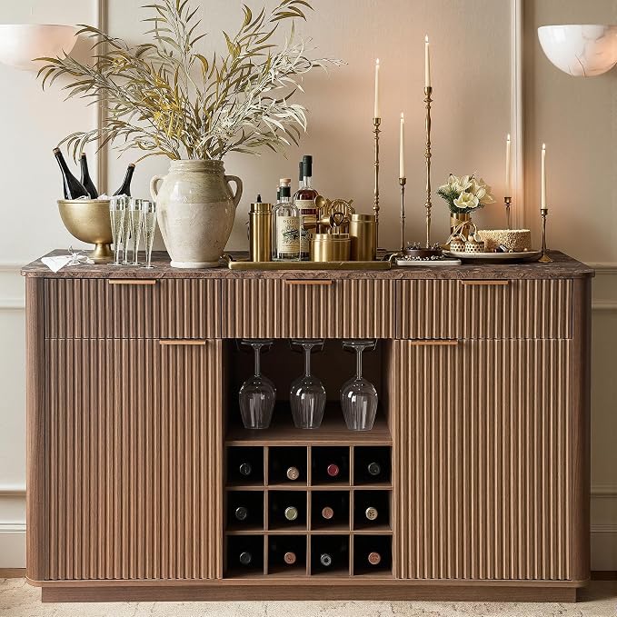 win2win Fluted Sideboard Buffet Cabinet by WIN2WIN