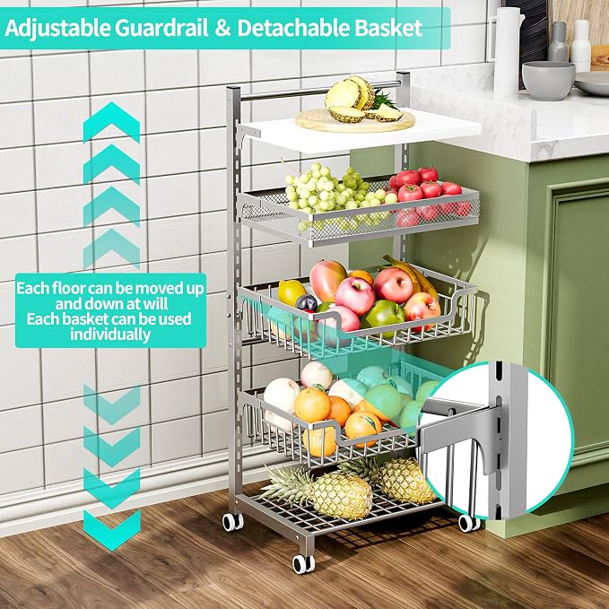 HapiRm Fruit Basket Kitchen Cart - Image 3