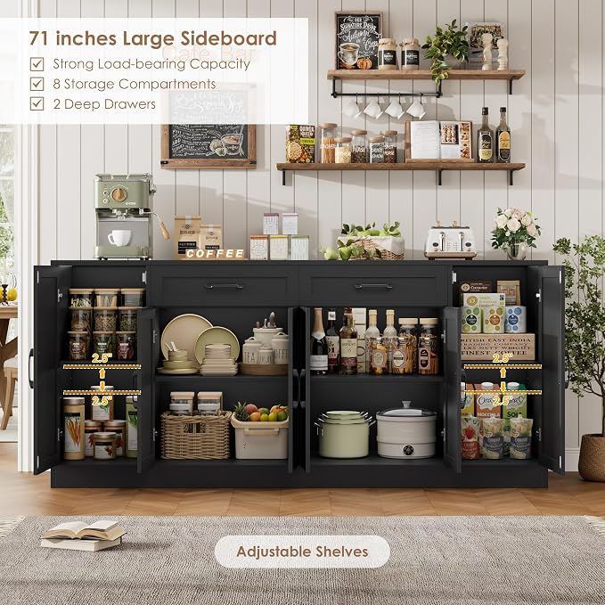 BOTLOG 71” Large Buffet Cabinet - Image 4