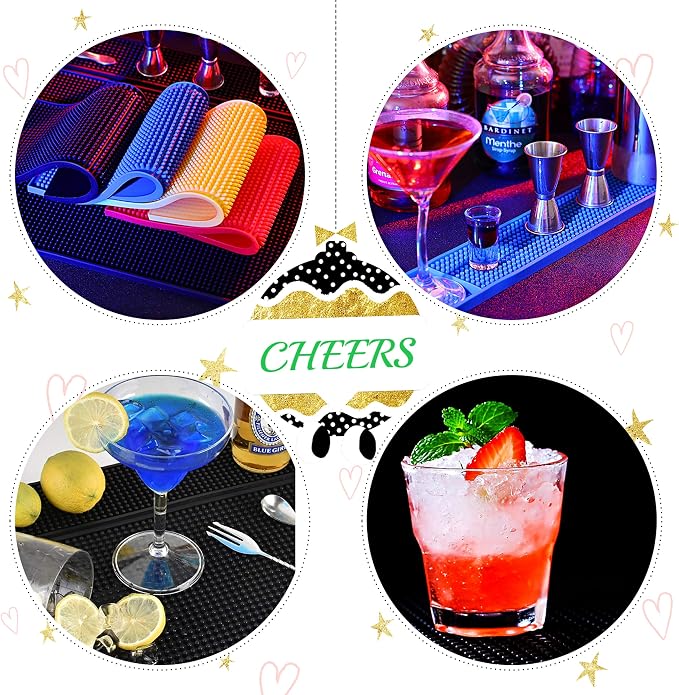 Bar Mat Set of 3 Rubber Bar Service Spill Mat - Image 8
