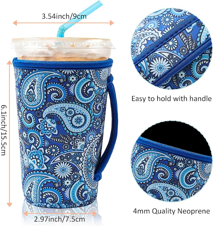 KJQJLY 4 Pack Iced Coffee Sleeve, reusable Neoprene Cup Sleeves Suitable - Image 4