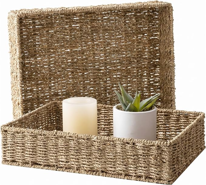 StorageWorks Large Seagrass Tray by StorageWorks