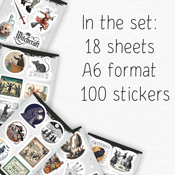 100Pcs Medieval Witch Stickers, Witchy Decals - Image 2