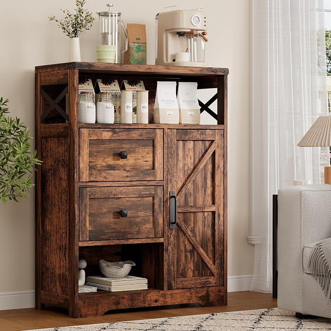 Vabches Farmhouse Buffet Sideboard Cabinet by Vabches