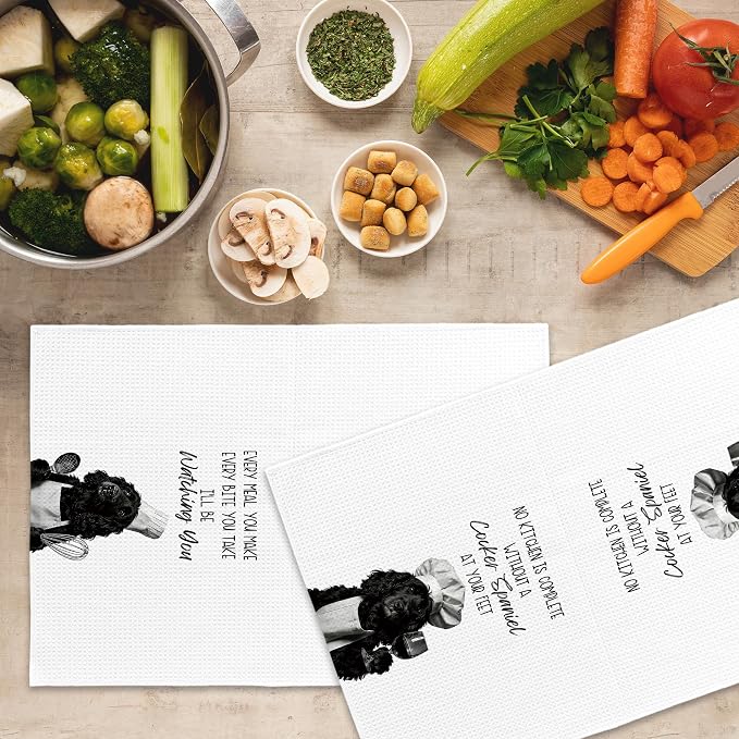 Cocker Spaniel Kitchen Towels Set of 2, Dog Kitchen Accessories, Bar Decor - Image 5