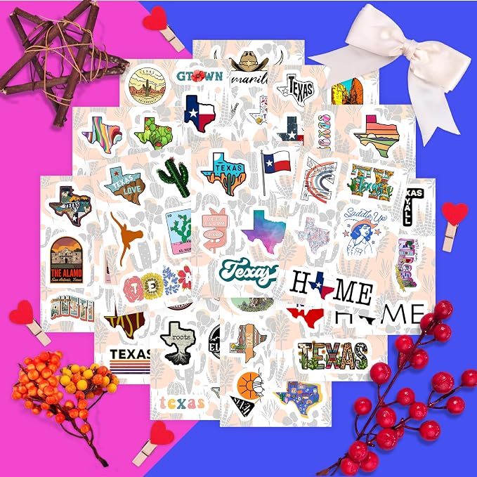 100Pcs Texas Stickers for Water Bottle and Laptop - Image 5