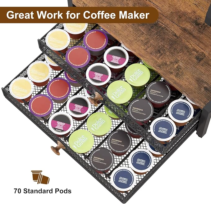 TQVAI Coffee Bar Organizer, Maximize Small Countertop Space, 70 Standard - Image 7