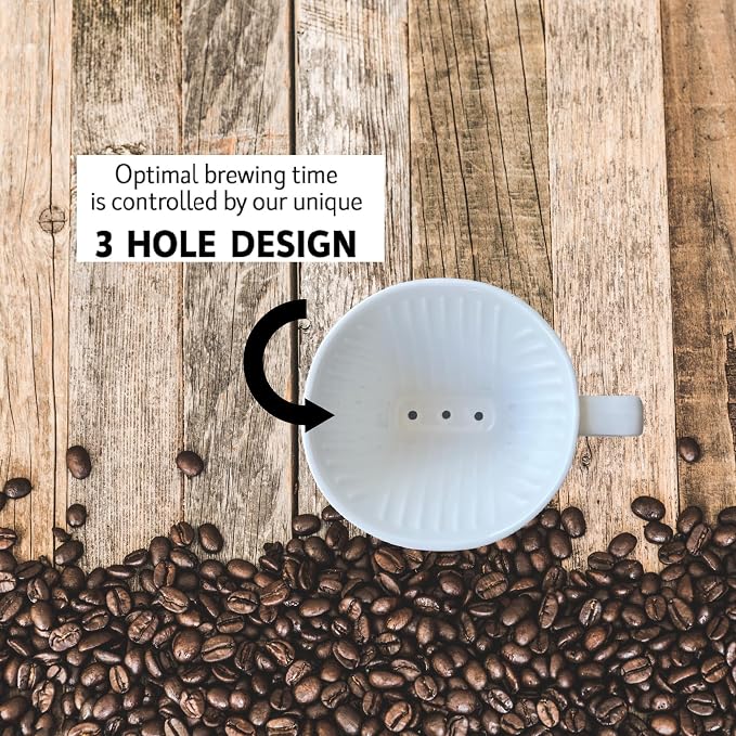 Simply Charmed Black or Golden Lab Coffee Pour Over Single Cup Ceramic Brewer - Image 3