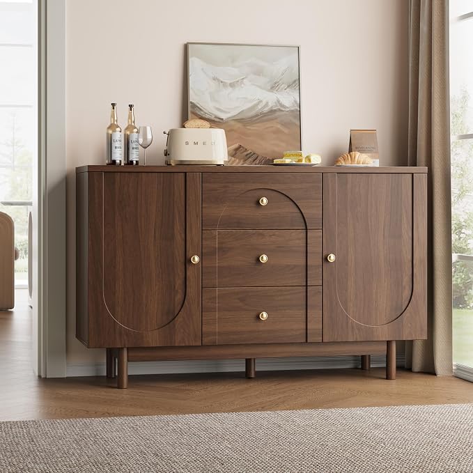Buffet Cabinet with Drawers, Modern Coffee Bar Station Kitchen Table - Image 9