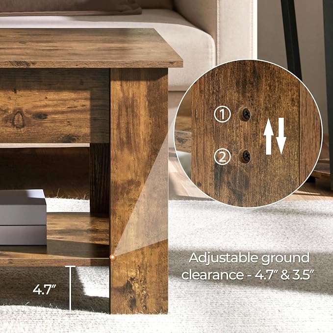 Yaheetech Coffee Table, 47.2in Lift top Coffee Table - Image 5