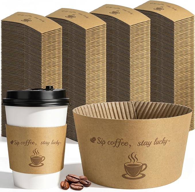 Kochorie 500 Pack Coffee Cup Sleeves Disposable Kraft Paper Coffee Sleeves by Kochorie