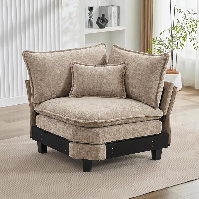 Corner Seat for Sectional Sofa, Modular Cloud Couch by OQQOEE
