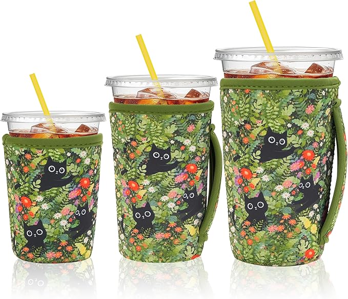 KJQJLY 3 Pack Reusable Iced Coffee Sleeves by KJQJLY