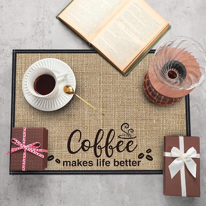 Cunhill 2 Pieces Coffee Bar Mat, Coffee Bar Accessories 20 x 14 Inch Coffee Bar - Image 2