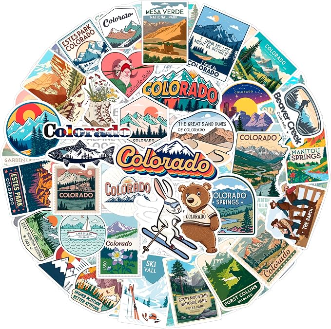 100Pcs Vinyl Colorado Stickers for Water Bottles, Decals by BulbaCraft