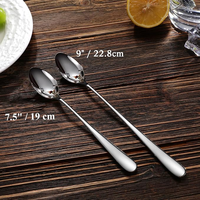 KEAWELL Premium 4-Piece Louise Long Handle Iced Tea Spoons, 18/10 Stainless - Image 4